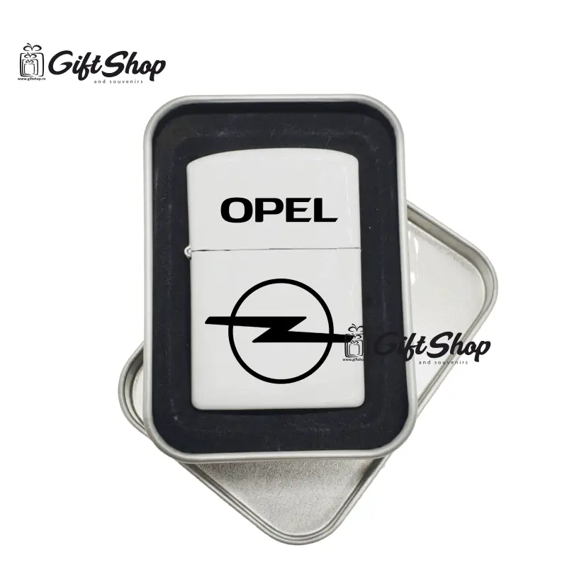 Opel, bricheta metalica gravata laser cu mesaj, model 2